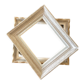 Paire de cadres murale en bois vintage dimension : hauteur -41cm- largeur et -33cm- profondeur -4cm-
