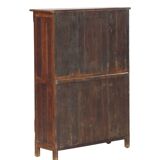 High narrow sideboard cabinet with 2 drawers in old teak wood, original piece from India