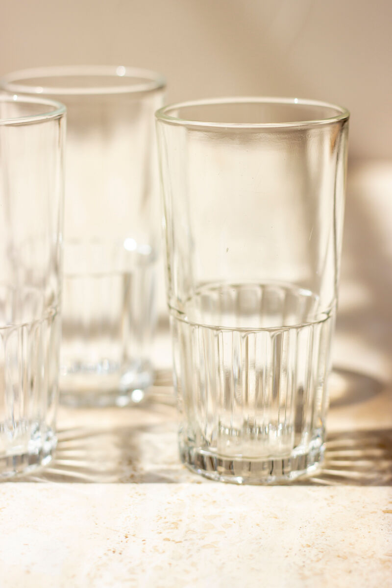 6 vintage high glasses