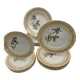 Porcelain plates signed moulin des loups 18 pieces