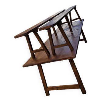 Foldable table 240cm and its two benches