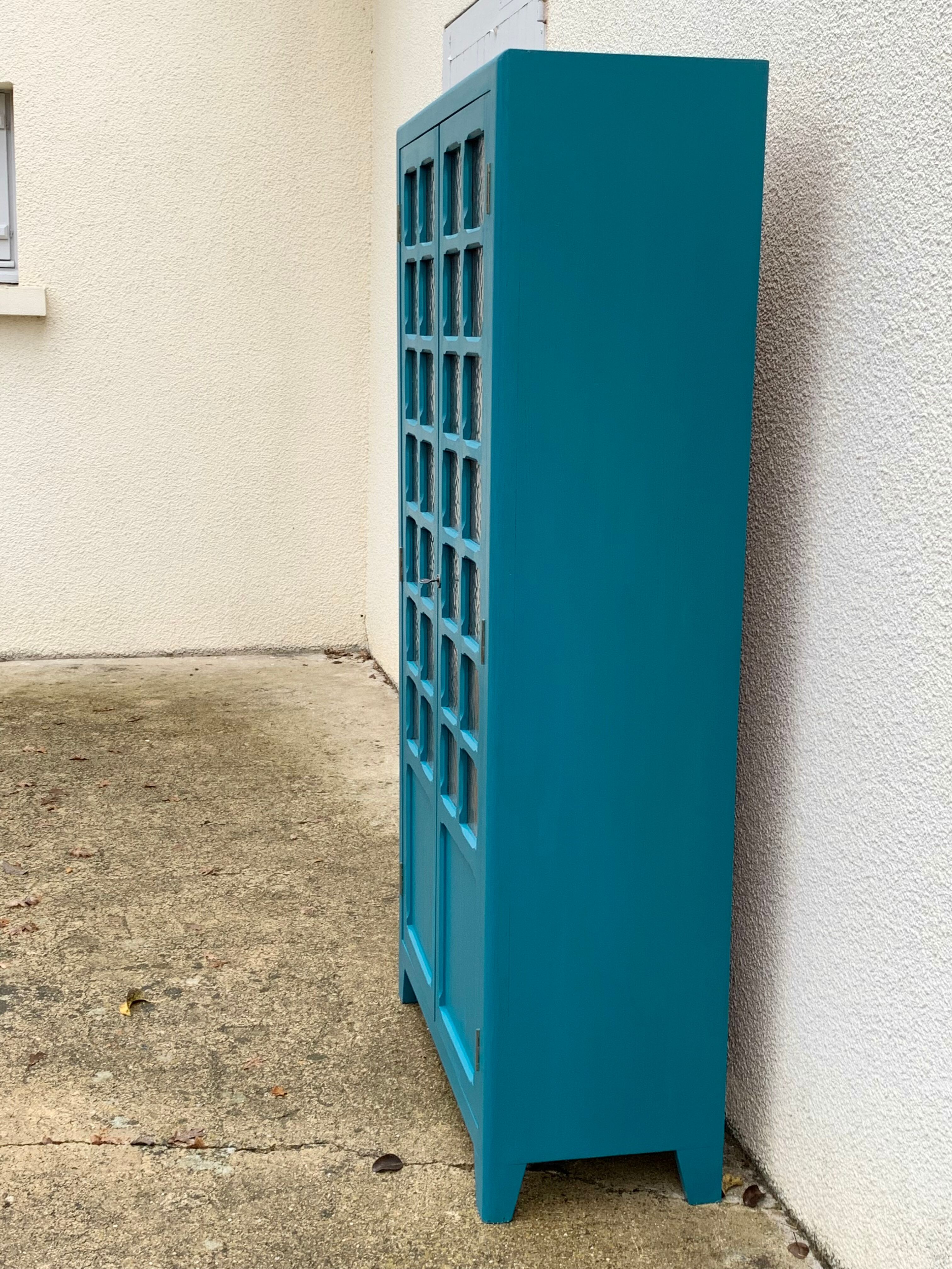 Parisian wardrobe glazed blue Peacock 1940