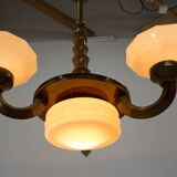 Lustre en bois Art Déco, années 1930