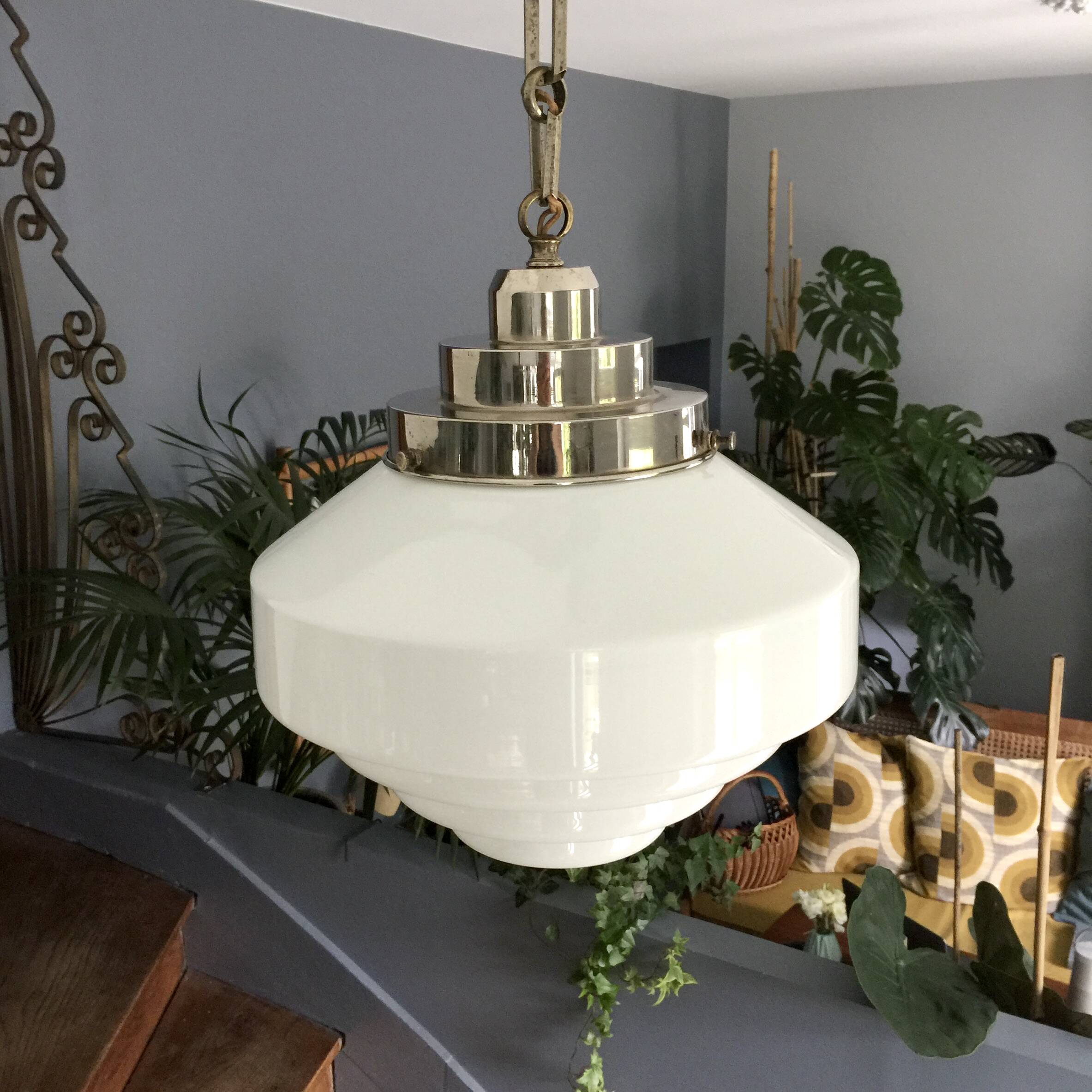 Murano glass and chrome suspension