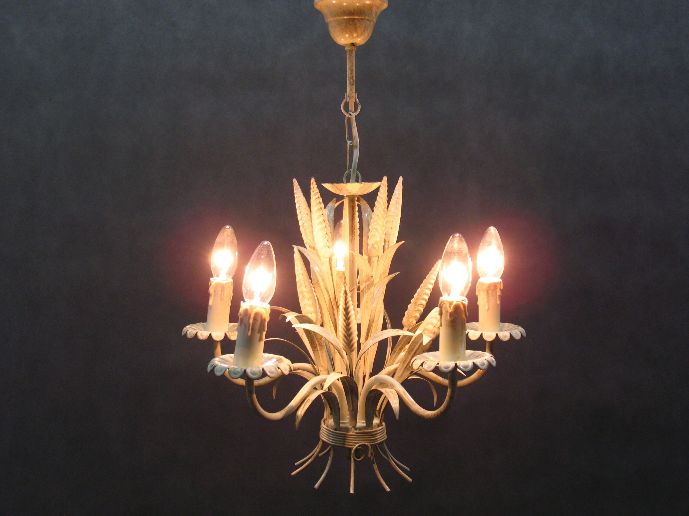 Lustre floral Hollywood Regency, années 1970