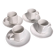 Set of 4 white porcelain cups from Apilco + saucers