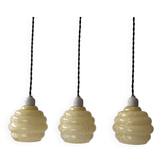 Lot 3 old glass suspensions of vintage clichy