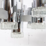 Pair of chandeliers from Sciolari 70 years chrome steel