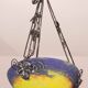 Art Deco yellow pendant light by G.V. de Croismare, Muller Frères, France, 1920s