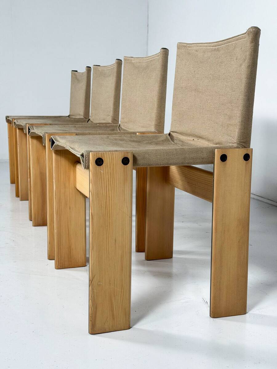 Set of 4 Monk Dining Chairs by Afra & Tobia Scarpa for Molteni, 1970