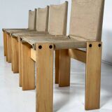 Set of 4 Monk Dining Chairs by Afra & Tobia Scarpa for Molteni, 1970