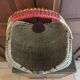 Large antique half-moon rattan basket