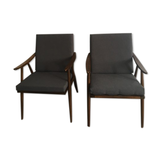 Pair of Thonet armchairs, model "boomerang"