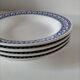 Ensemble 4 assiettes creuses vintage bleu marine