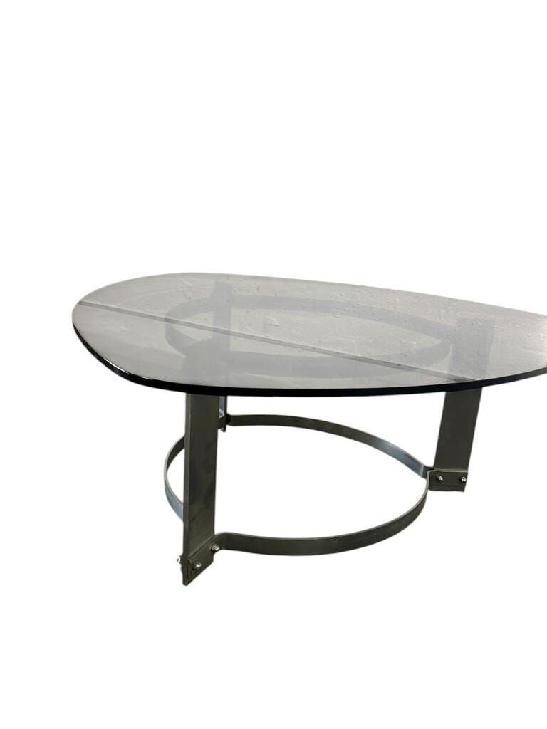 Table basse à café vintage en verre