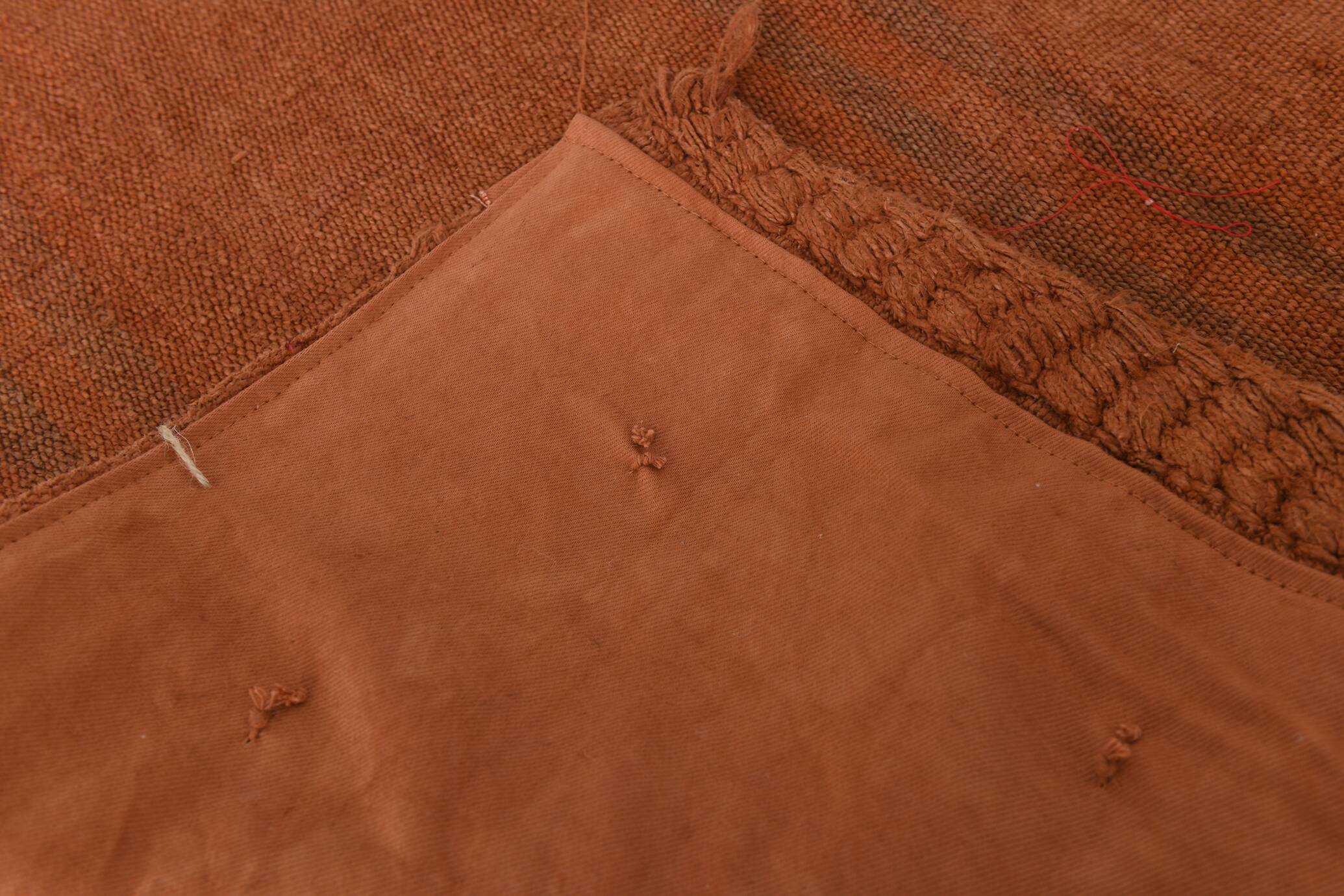 Terracotta Striped Modern Kilim Rug, 154x190Cm