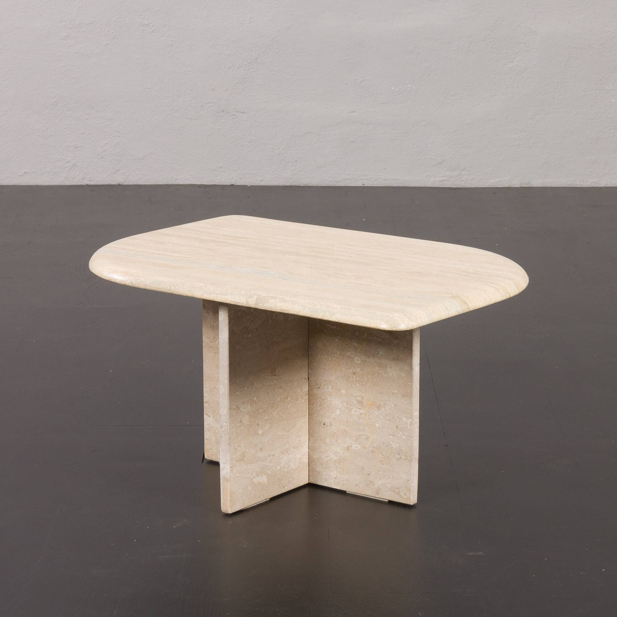 Italian small mid century travertine coffee table, 1970s