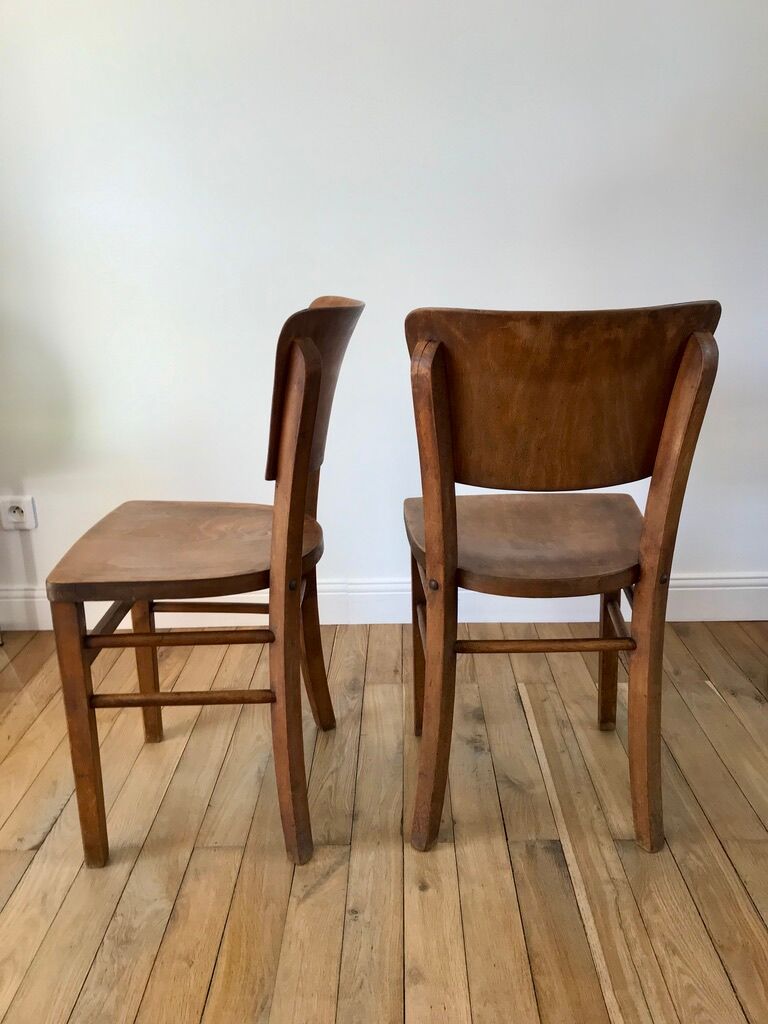 Paire de chaises bistrot Fischel début XXème