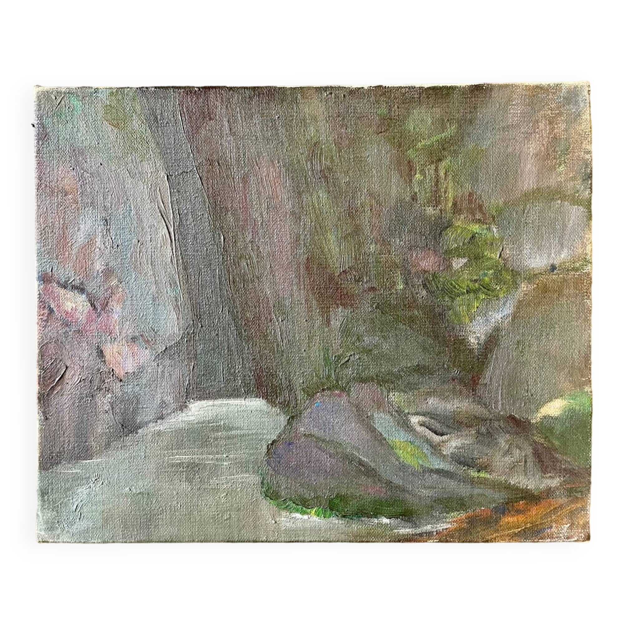 Vintage 70s waterfall landscape painting
