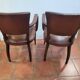 Paire de fauteuils bridge ancien en cuir