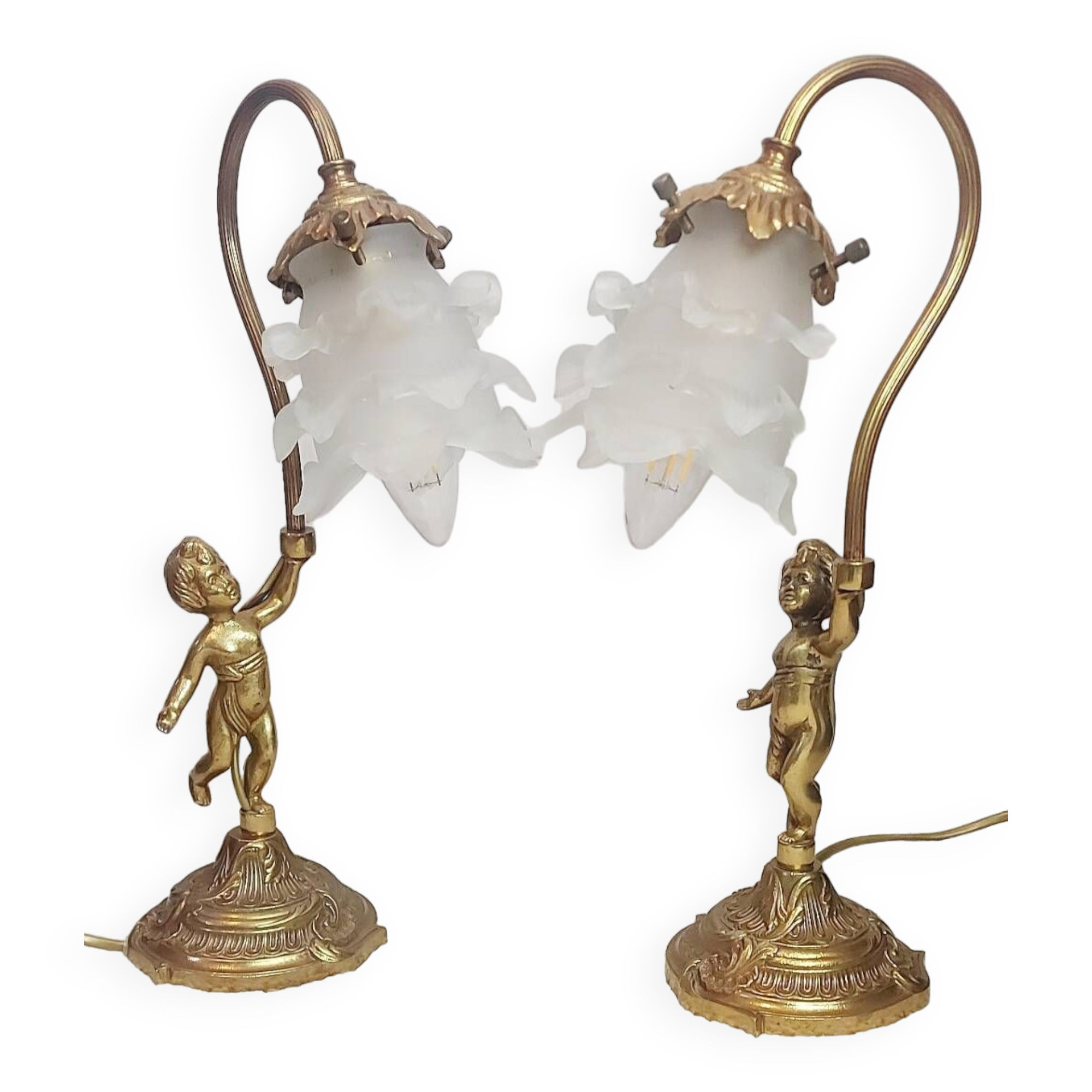 Pair of bronze table lamps