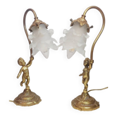 Pair of bronze table lamps