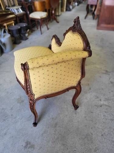 LOUIS XV CAUSEUSE 1 PLACE IN WALNUT ROCOCO