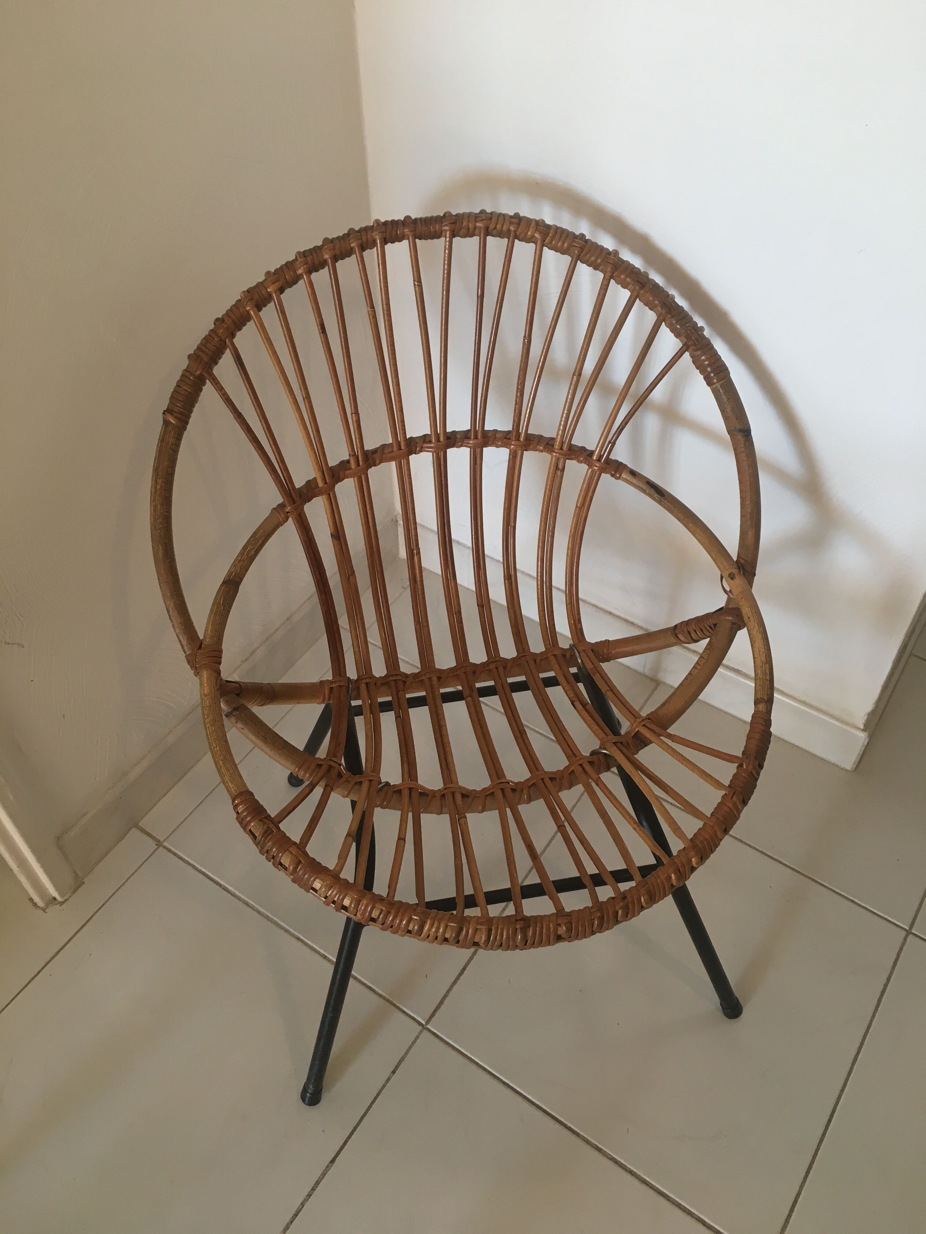 Pair of rattan basket chairs
