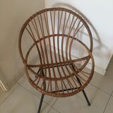 Pair of rattan basket chairs