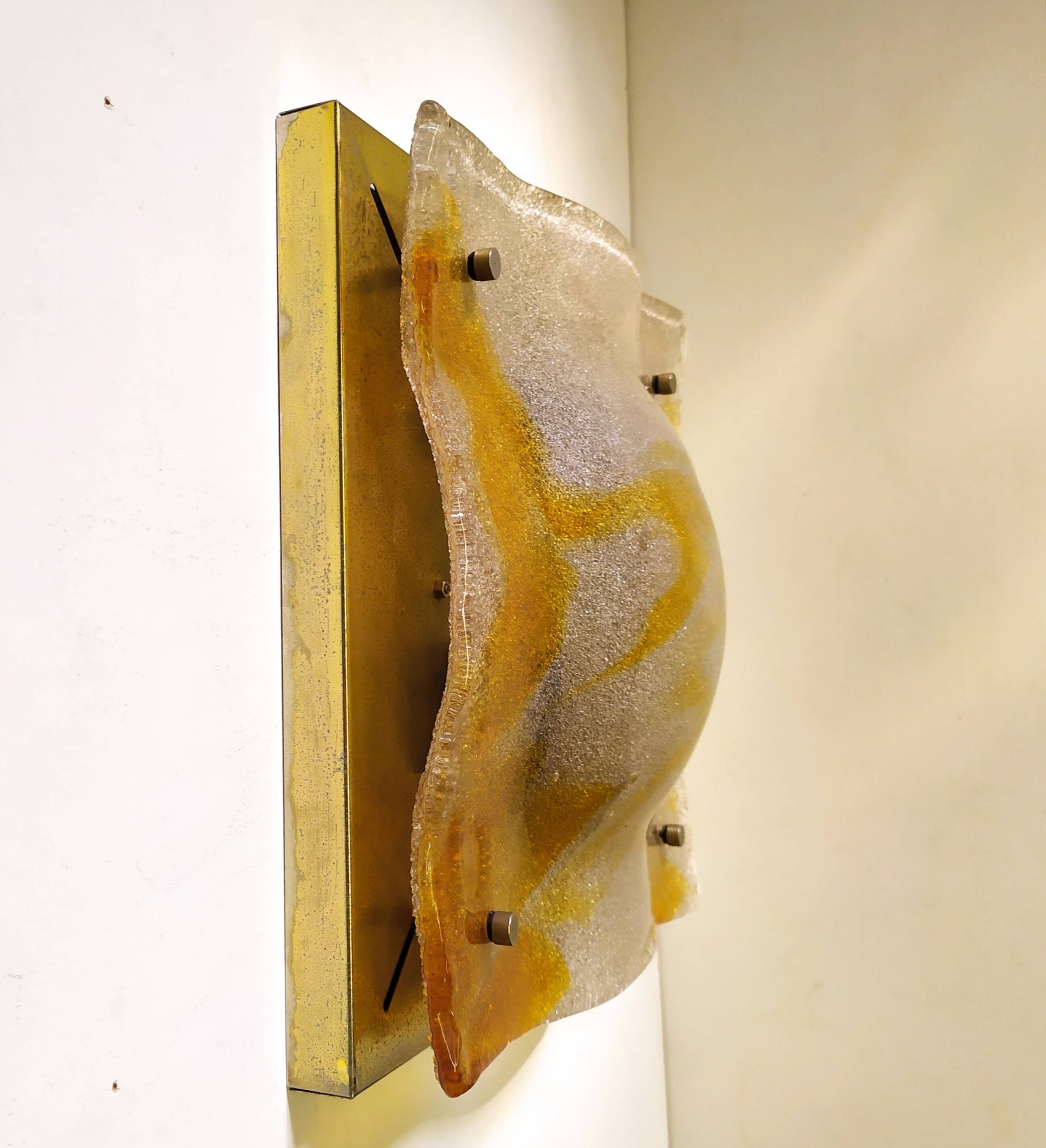 Grande applique en verre de Murano de Mazzega, années 1970