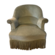 Green velvet toad armchair