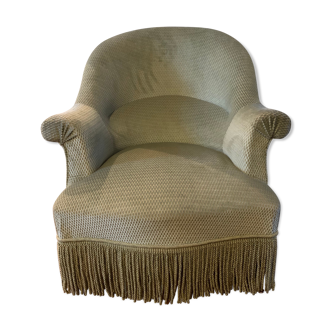 Green velvet toad armchair