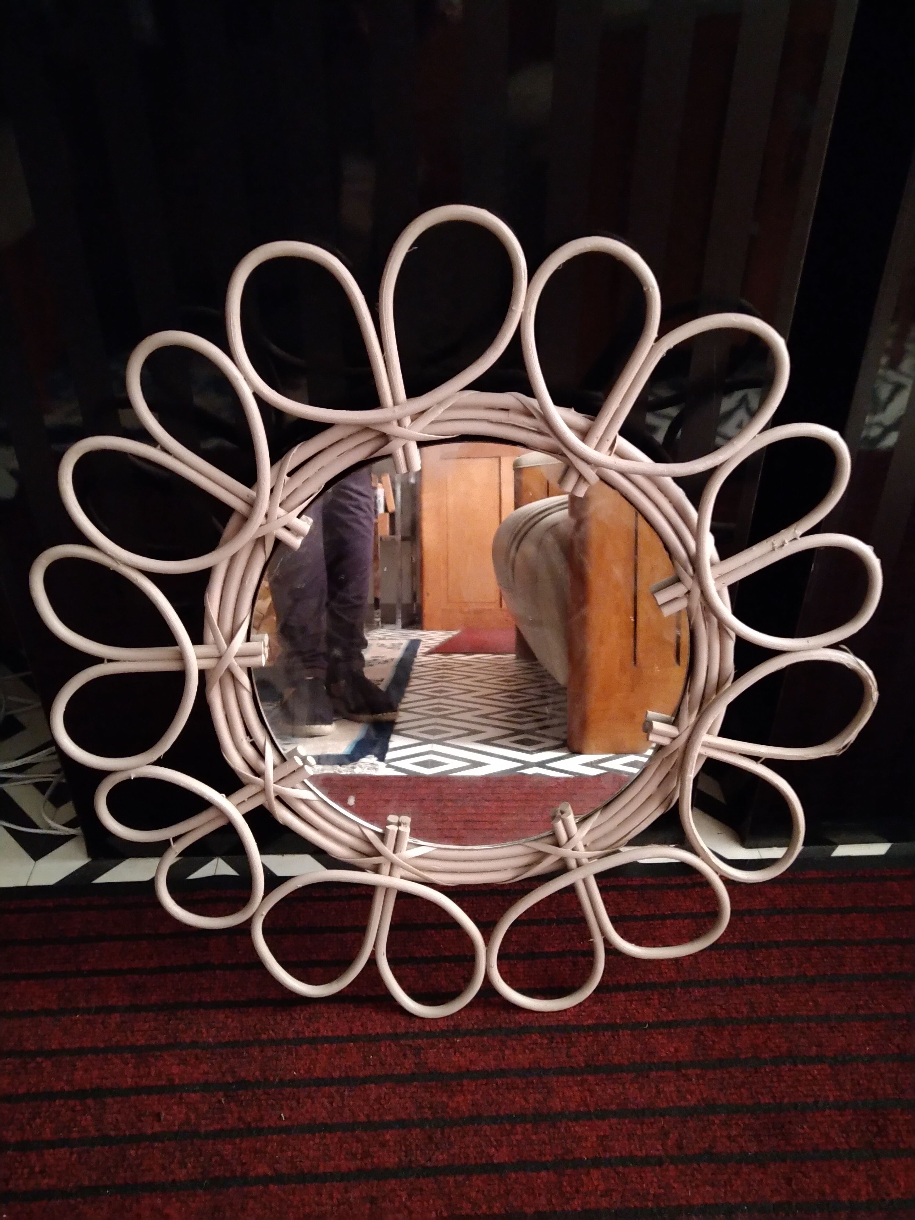 Rattan sun mirror
