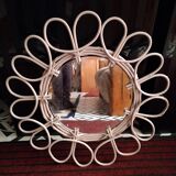 Miroir soleil rotin
