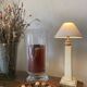 Alabaster lamp, 2M braided fabric cable, cotton shade