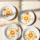 4 assiettes creuses vintage - fleurs oranges