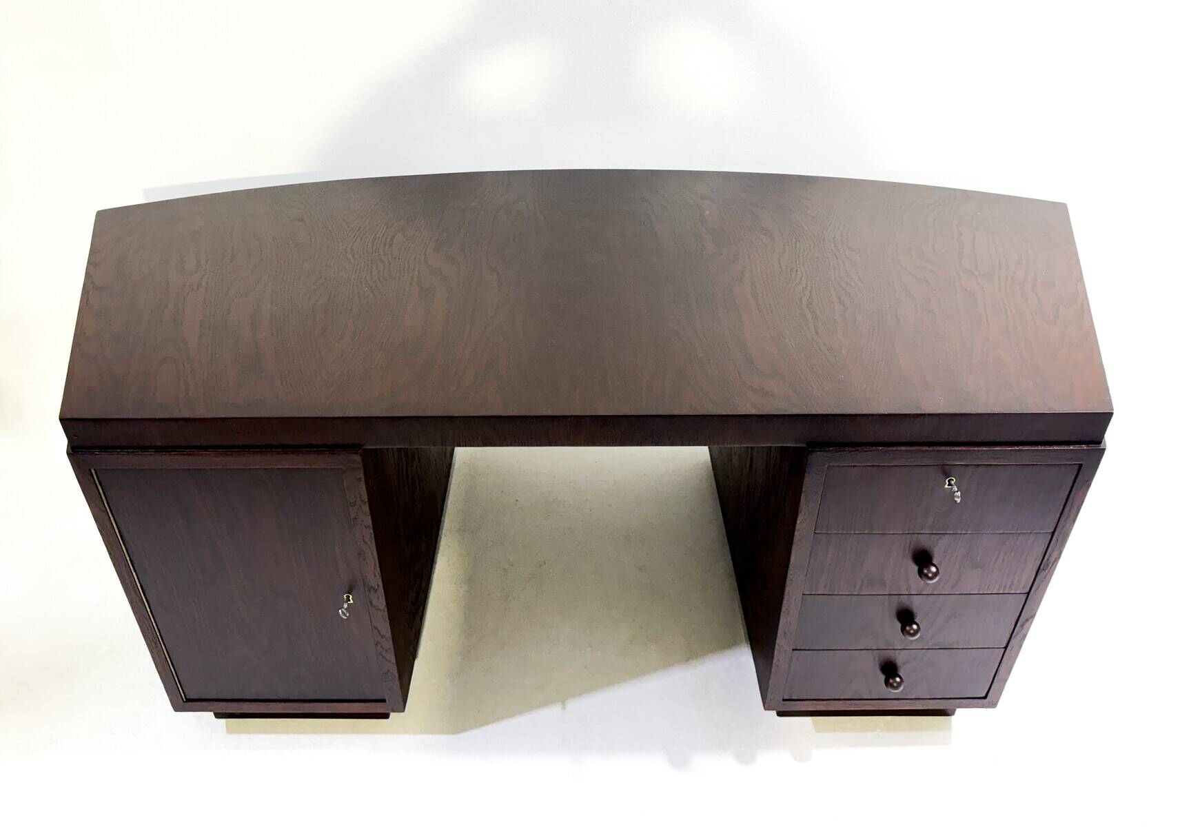 Wooden Art Deco Desk with Drawers, 1930s