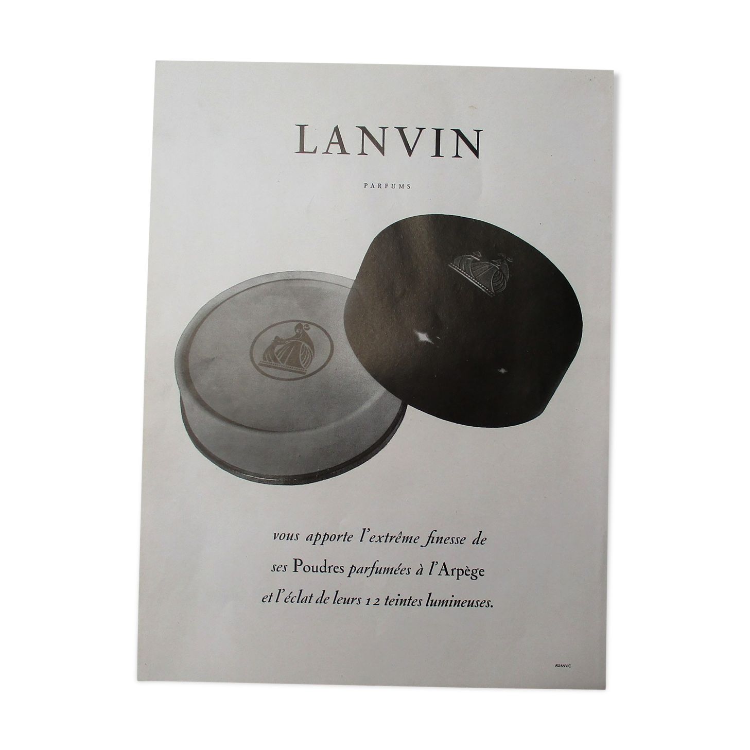 Old advertising lanvin 50s
