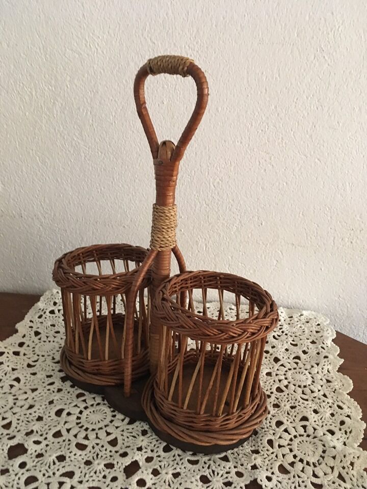 Door - wicker bottle rope and wood