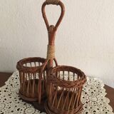 Door - wicker bottle rope and wood