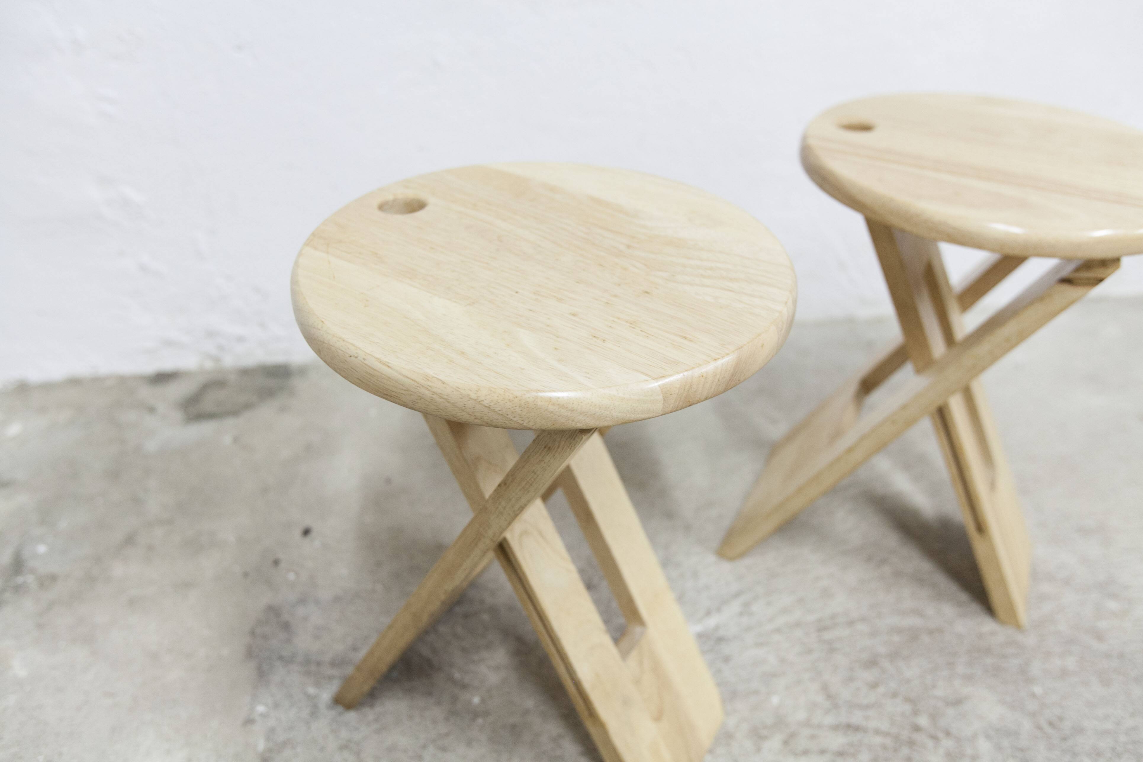 Pair of folding stools designed by Adrian Reed made in the years