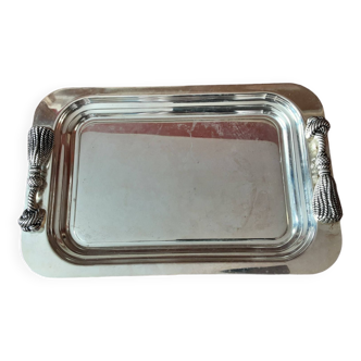 Rectangular silver metal dish