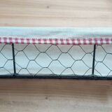 Bread basket in metal and fabric - 43 x 13 x 8 cm