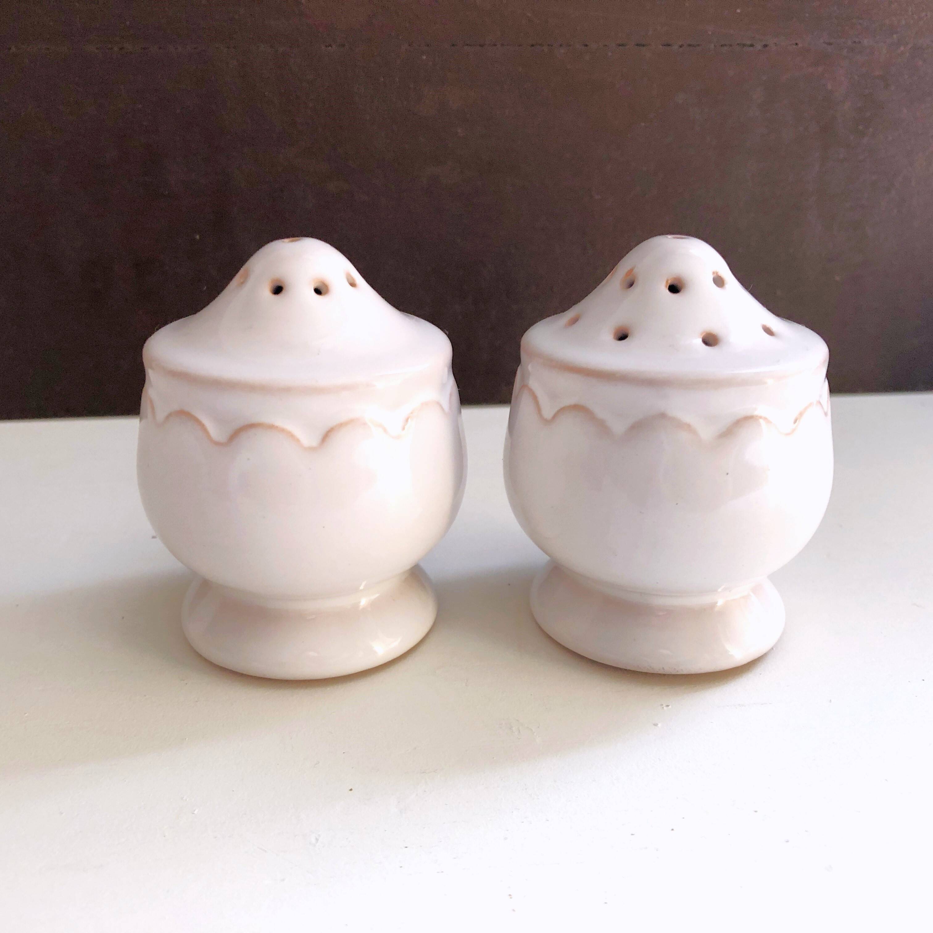 Vintage porcelain salt and pepper shaker duo