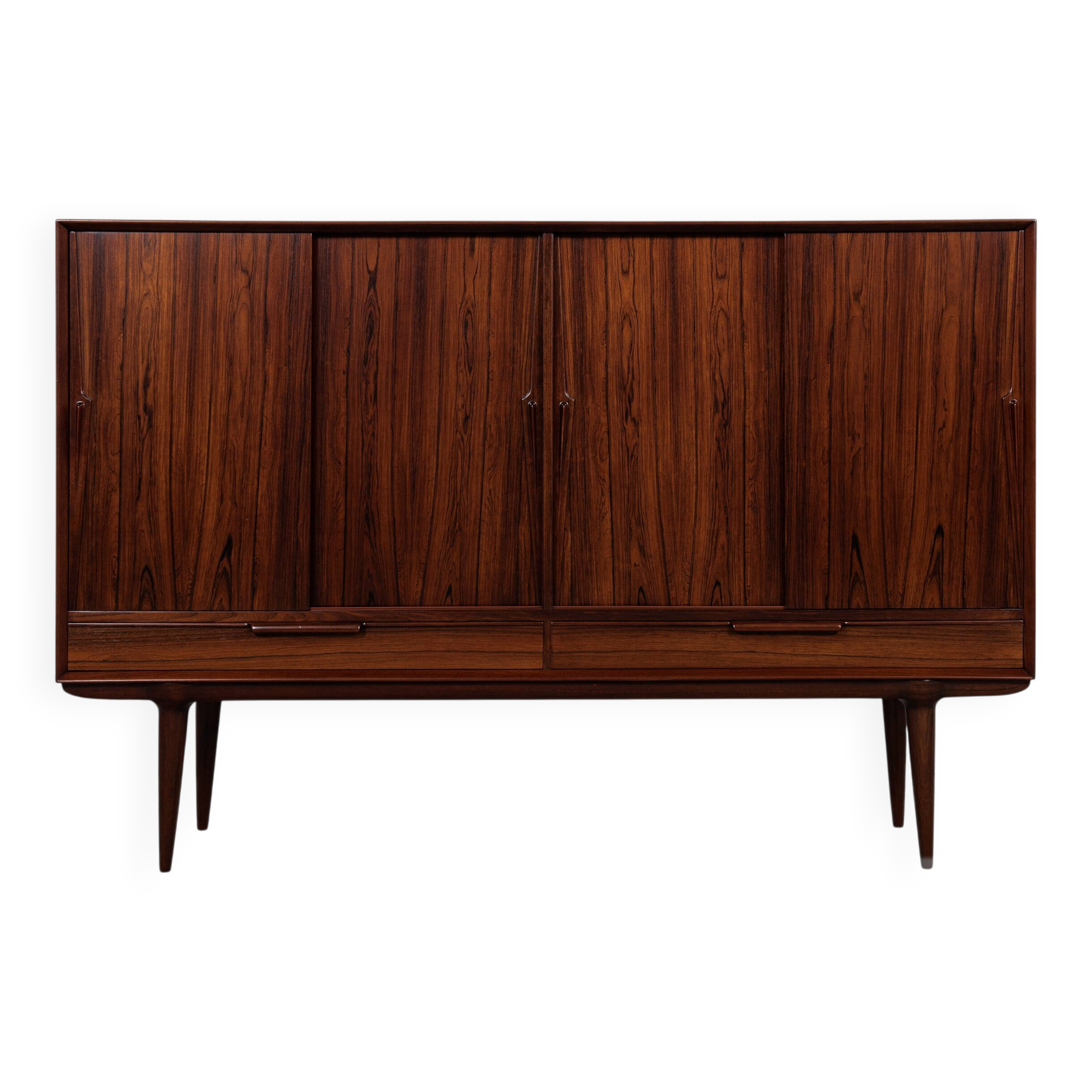 Midcentury Danish highboard Model 13 in rosewood by Omann Jun 1960s