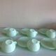 Six coffee cups and saucers in peppermint opaline 50/60