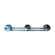 Coat rack chromed chrome patinated metal 3 hooks old vintage