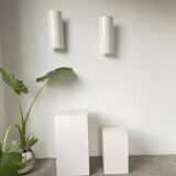 Pair of Parscot wall lights in white lacquered metal from the 80s