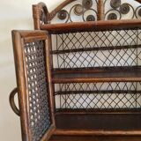 Vintage rattan wall shelf