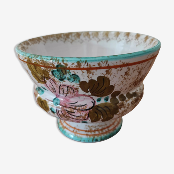 Hand-decorated earthenware cut
